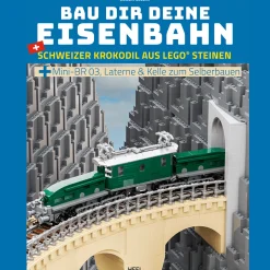 Waschbär Bau dir deine Eisenbahn: Schweizer Krokodil aus LEGO®-Steinen und Mini-BR 03, Laterne und Kelle zum Selberbauen. New