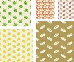 Waschbär Bienenwachstücher, 5er-Set.