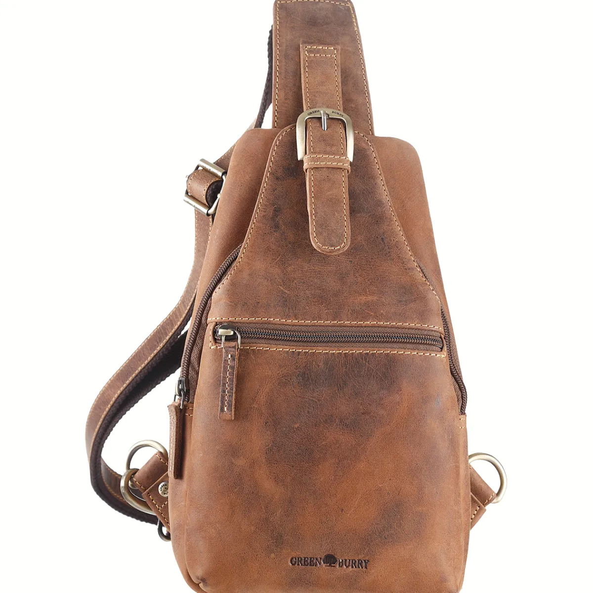 Waschbär Crossbody Bag aus Vintage-Leder. Outlet