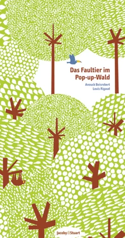Waschbär Das Faultier im Pop-up-Wald. New