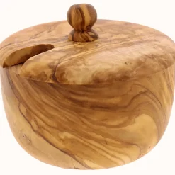 Waschbär Dose mit Deckel, Olivenholz. Hot