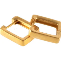 Waschbär Eckige Creolen aus Echtgold. New