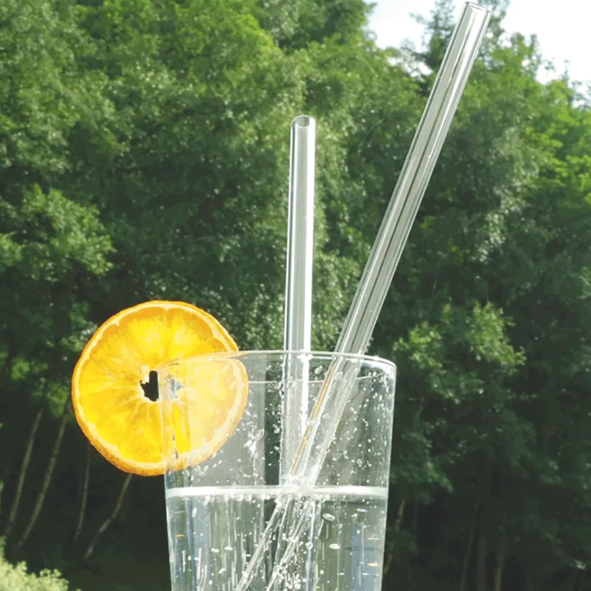 Waschbär Glas-Trinkhalme, 5er-Set. Clearance