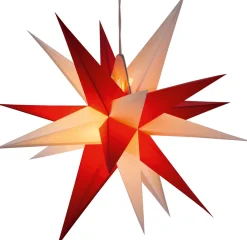 Waschbär Großer Annaberger Faltstern, rot und weiß. New