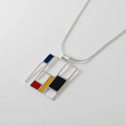 Waschbär Kette »Mondrian« aus Sterlingsilber. New