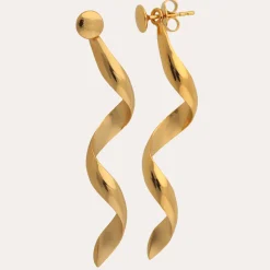 Waschbär Ohrstecker »Goldene Wellen«. Clearance