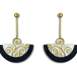 Waschbär Ohrstecker Gustav Klimt »Lebensbaum«. New