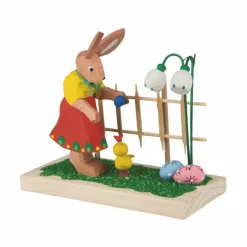 Waschbär Osterhäsin am Gartenzaun. Online