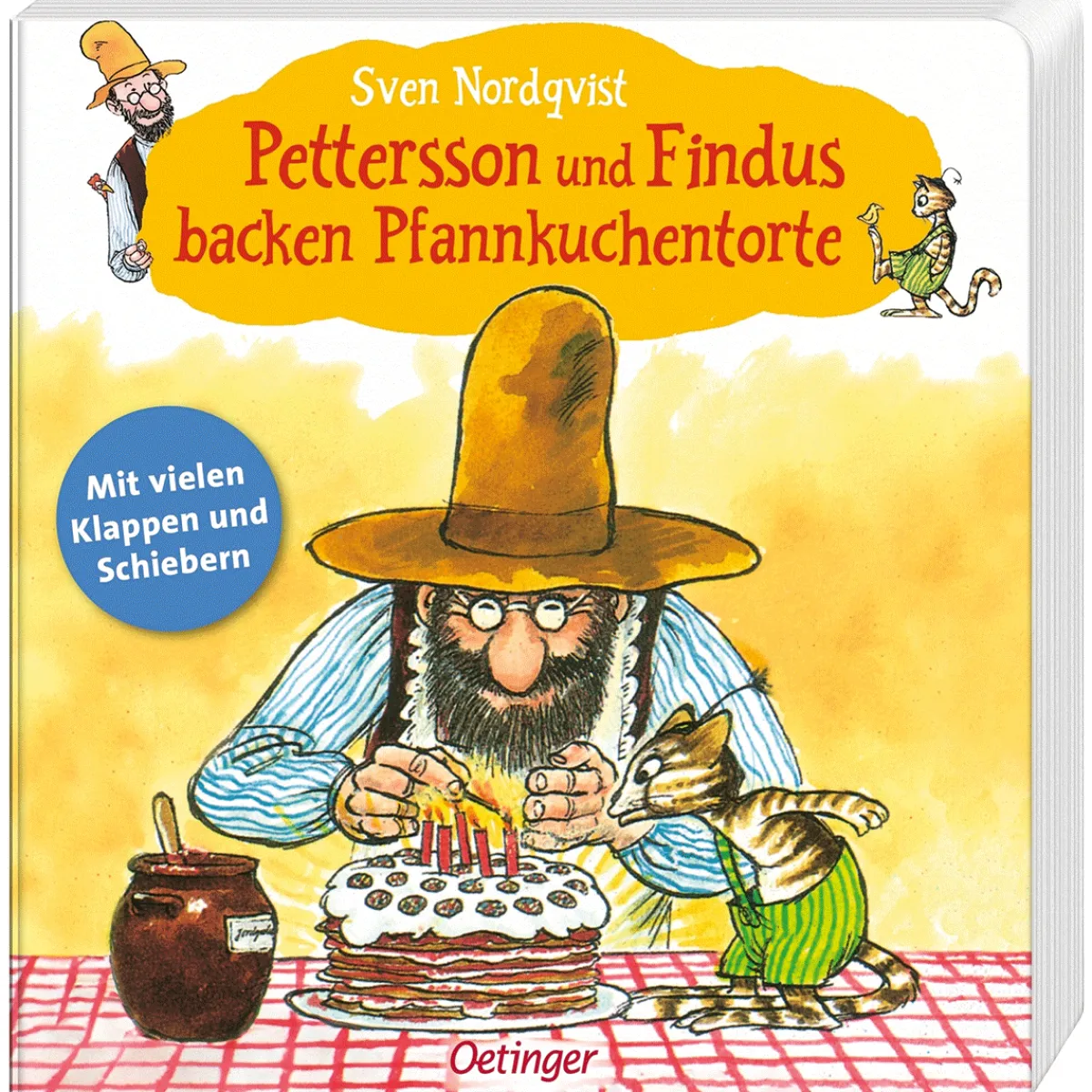 Waschbär Pettersson und Findus backen Pfannkuchentorte. Clearance