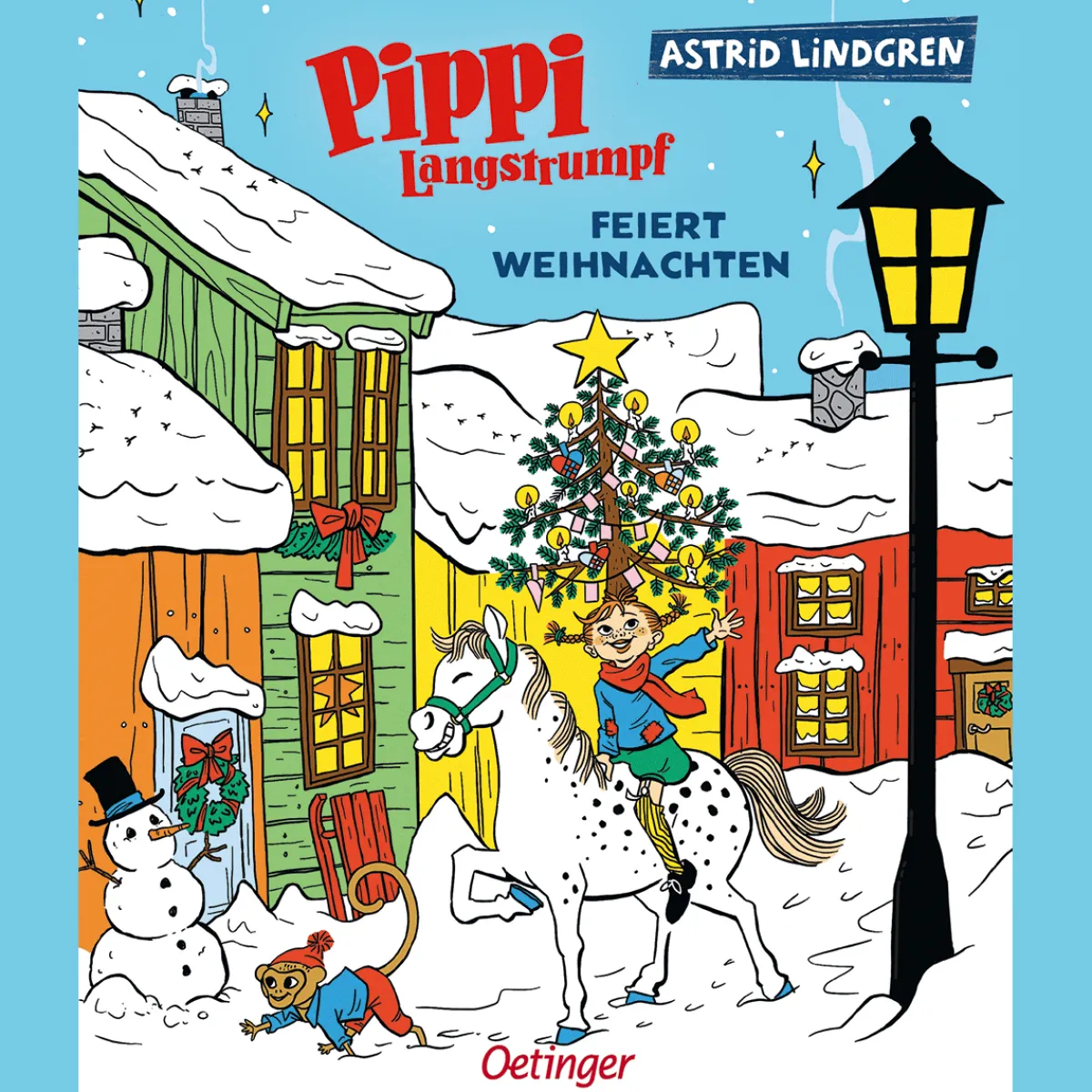 Waschbär Pippi Langstrumpf feiert Weihnachten. Hot