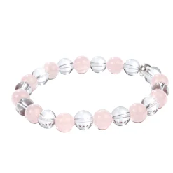 Waschbär Tibetisches Kraftarmband »Bergkristall und Rosenquarz« Best