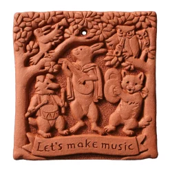 Waschbär Wandfliese Terrakotta »Let’s make Music«. Clearance