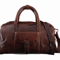 Waschbär Weekender aus Leder, teakbraun. Sale