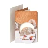 Waschbär Weihnachtskarten aus Holz »Schneemann & Schlitten«, 2er-Set. Outlet