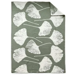 Waschbär Wolldecke Plaid »Ginkgo«, Moosgrün. Outlet